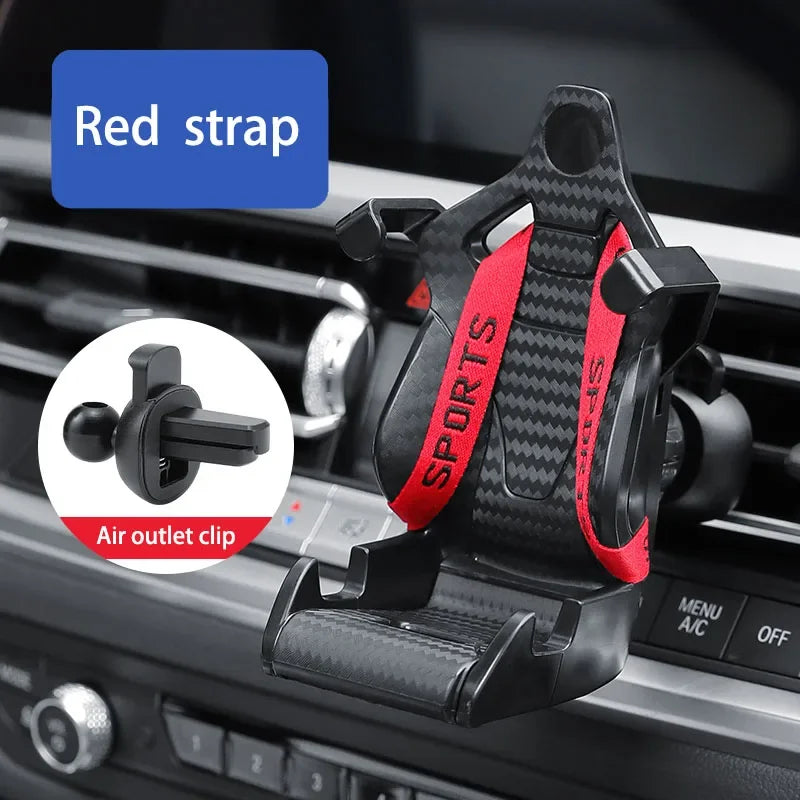 Racing Seat Design Car Phone Holder Mount Stand Suction Cup Smartphone Mobile Cell Support in Car Bracket for IPhoneSamsung Mi