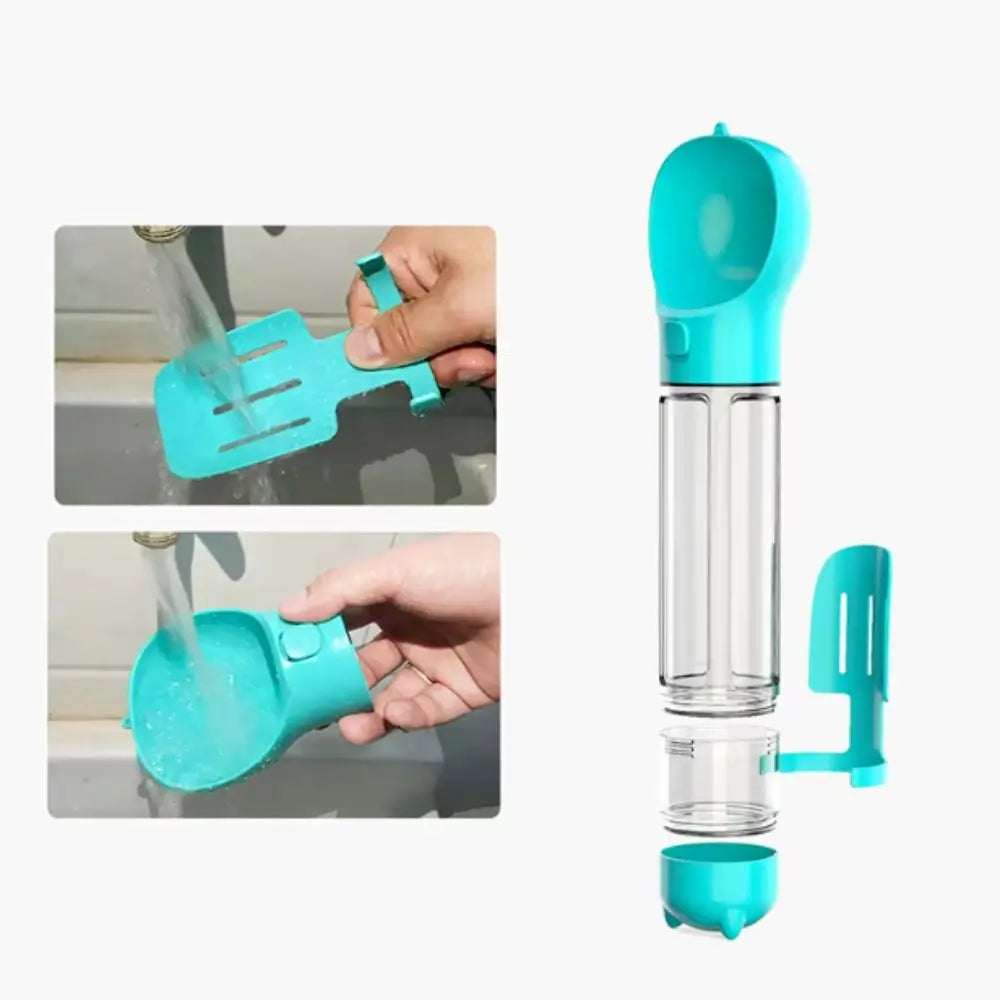 300/500ml Pet Water Food Dispenser with Trash Bag Box and Shovel Leak Proof Pet Dog Water Bottle 3 in 1 Dog Food Feeder