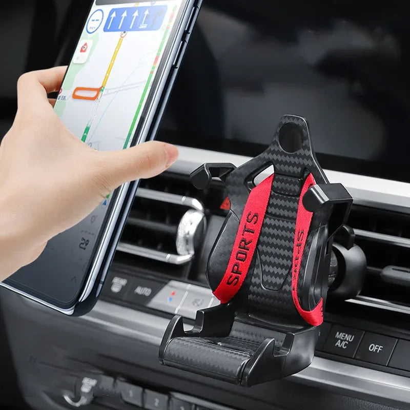 Racing Seat Design Car Phone Holder Mount Stand Suction Cup Smartphone Mobile Cell Support in Car Bracket for IPhoneSamsung Mi