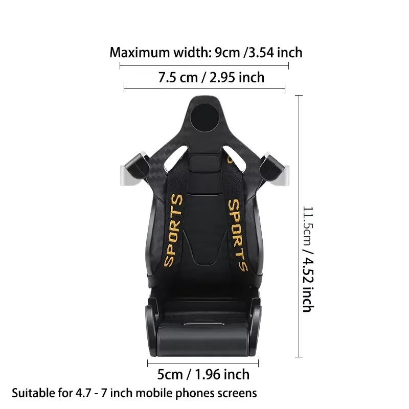 Racing Seat Design Car Phone Holder Mount Stand Suction Cup Smartphone Mobile Cell Support in Car Bracket for IPhoneSamsung Mi